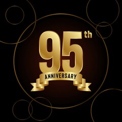 95th Anniversary logotype. Anniversary celebration template design for booklet, leaflet, magazine, brochure poster, banner, web, invitation or greeting card. Vector illustrations.