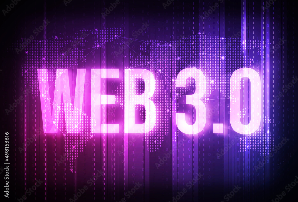 Poster web 3.0 futuristic technology and development concept abstract background. new future of web backdro
