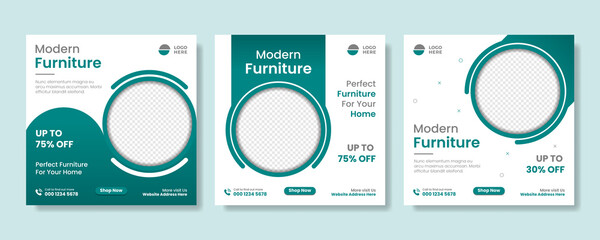 Modern furniture social media and Instagram post template