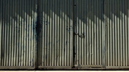 metal door gate from industrial warehouse