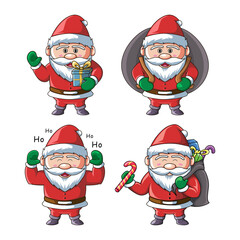 santa claus character collection vector illustration