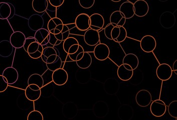 Dark Orange vector template with artificial intelligence structure.