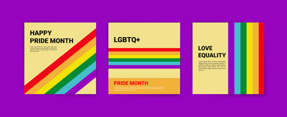 Happy pride month social media flyer template design