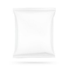 Square packaging bag mockup. Vector illustration isolated on white background. Perfect for the presentation of products. Ready for your design. EPS10.	