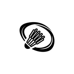 Black badminton logogram template design