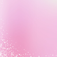 White heart love confettis. Valentine's day corner