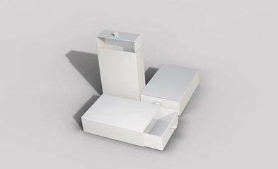 3d rendering isometric box mockup design