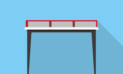 Single Desk with drawer flat icon design, Blue color background, light and shadow.