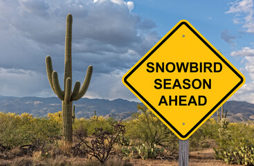 Snowbird Season Ahead Sign