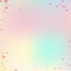 Red heart love confettis. Valentine's day vignette