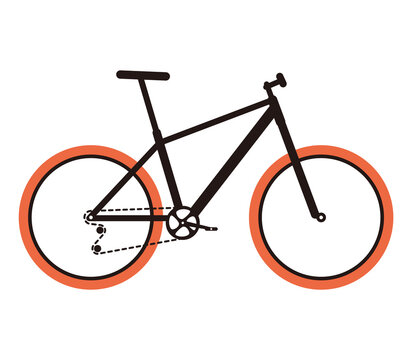 Simplified flat mountain bike design vector illustration