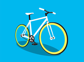 Simple flat fixed-gear bicycle vector illustration
