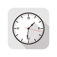 Fototapeta na wymiar Clock flat fashion icon design, watch icon, vector
