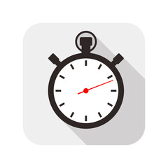 stopwatch clock flat fashion icon design, watch icon, vector