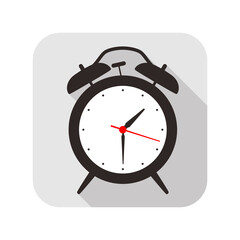 alarm clock flat fashion icon design, watch icon, vector