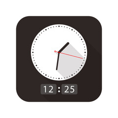 Clock flat fashion icon design, watch icon, vector