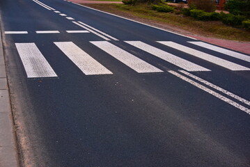 pedestrian crossing on a rainy day, pedestrian crossing in the countryside
