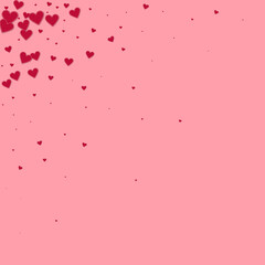 Red heart love confettis. Valentine's day corner a