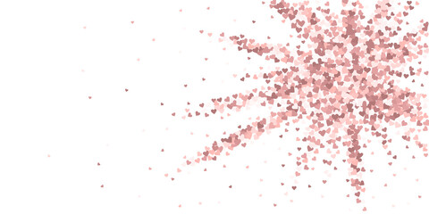 Pink heart love confettis. Valentine's day explosi