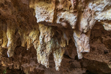 Amazing blue turquoise water and limestone cave sinkhole cenote Mexico.