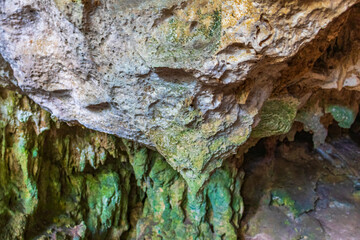 Amazing blue turquoise water and limestone cave sinkhole cenote Mexico.