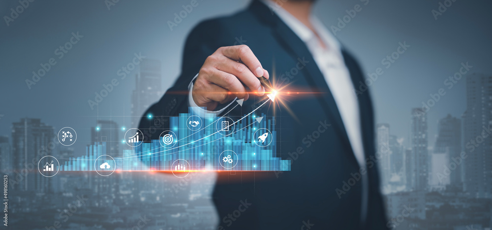 Poster startup business finance technology and investment trading trader investor. stock market investments