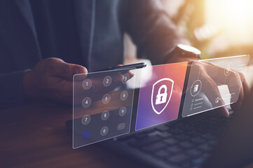 cyber security concwpt, information security and encryption, secure access to user's personal...