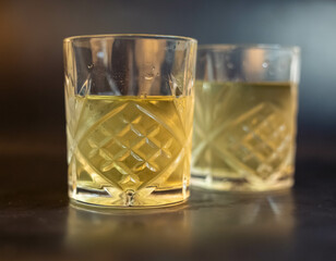 glass of water on the table