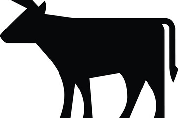 illustrative symbol of a cow in Black/White.