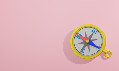 コンパス（進方向、進路、正しい方向性などのイメージ）：３dレンダリング画像