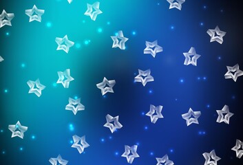 Dark Blue, Green vector layout with bright stars.