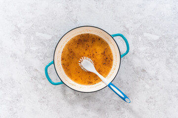 Cleaning cast iron blue enameled braiser