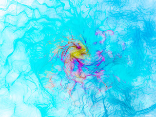 Obraz premium surreal futuristic digital 3d design art abstract background fractal illustration for meditation and decoration wallpaper