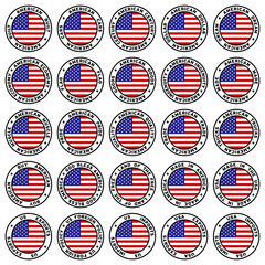 Round US Flag Clipart Set