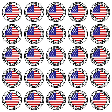 Round US Flag Clipart Set 2