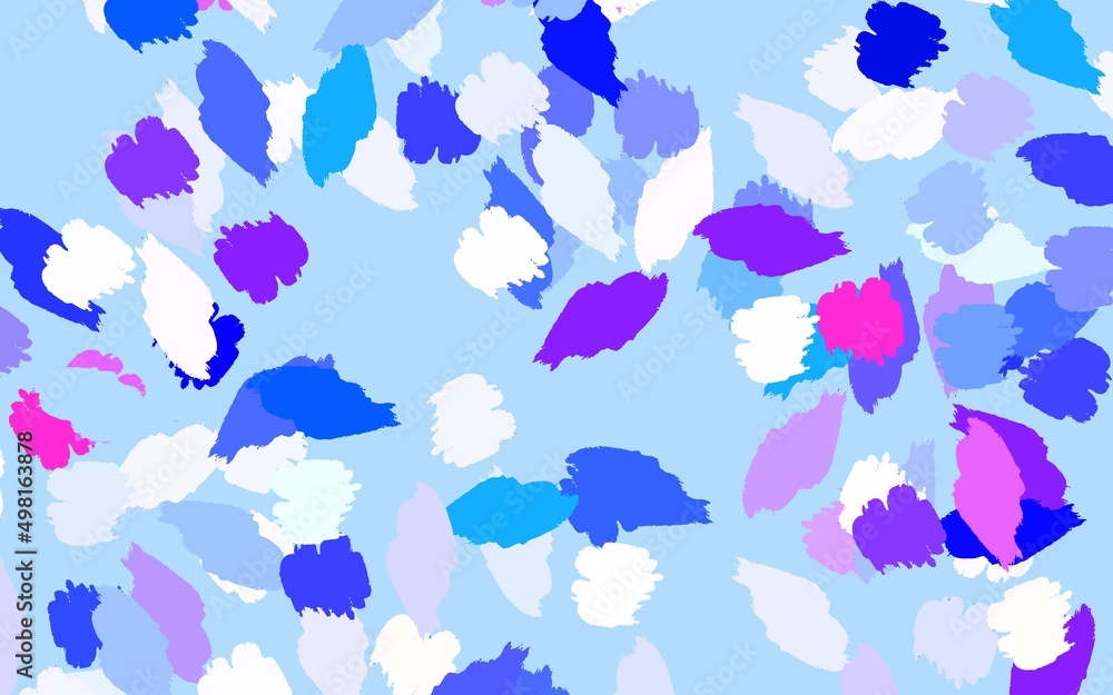 Poster light blue, red vector background with abstract shapes.