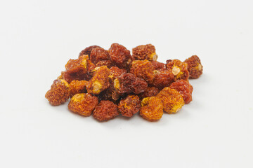 Dried Cape Golden Berries Isolated on a White Background. (Physalis peruviana)