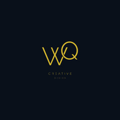 Fototapeta na wymiar Alphabet initial letter icon logo WQ