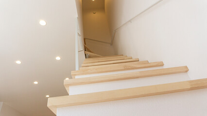 Wooden stairs and railings in a new house_07