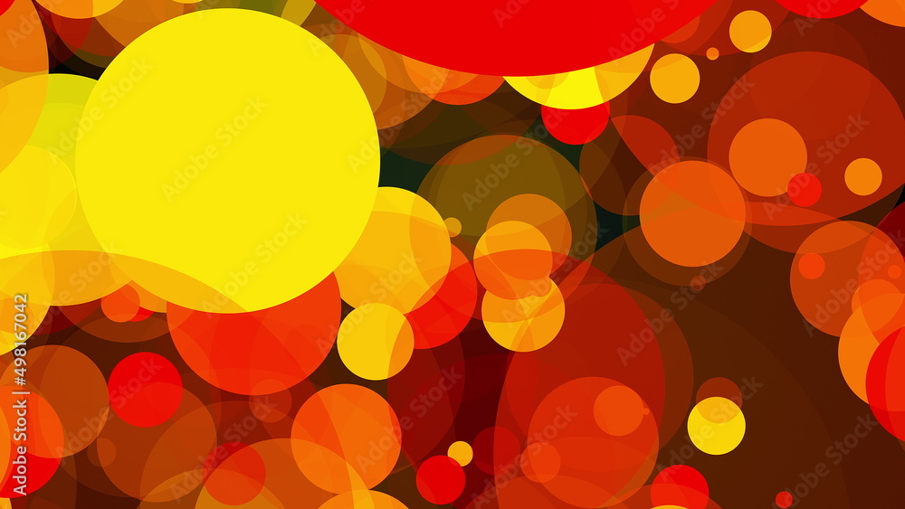 Poster abstract multicolored backdrop with many of big transparent circles. computer generated 3d render