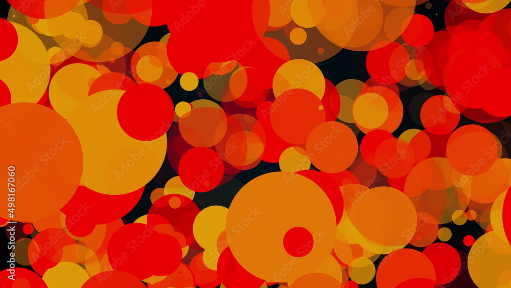 Poster abstract multicolored backdrop with many of big transparent circles. computer generated 3d render