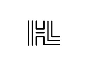 hl lh h l initial letter logo isolated on white background