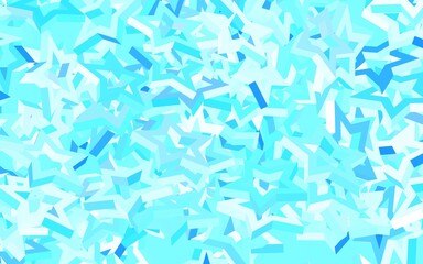 Light BLUE vector pattern with christmas stars.