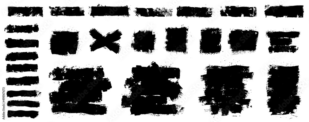 Poster paint roller texture collection. abstract dry lines and big spots using a paint roller. grunge compo