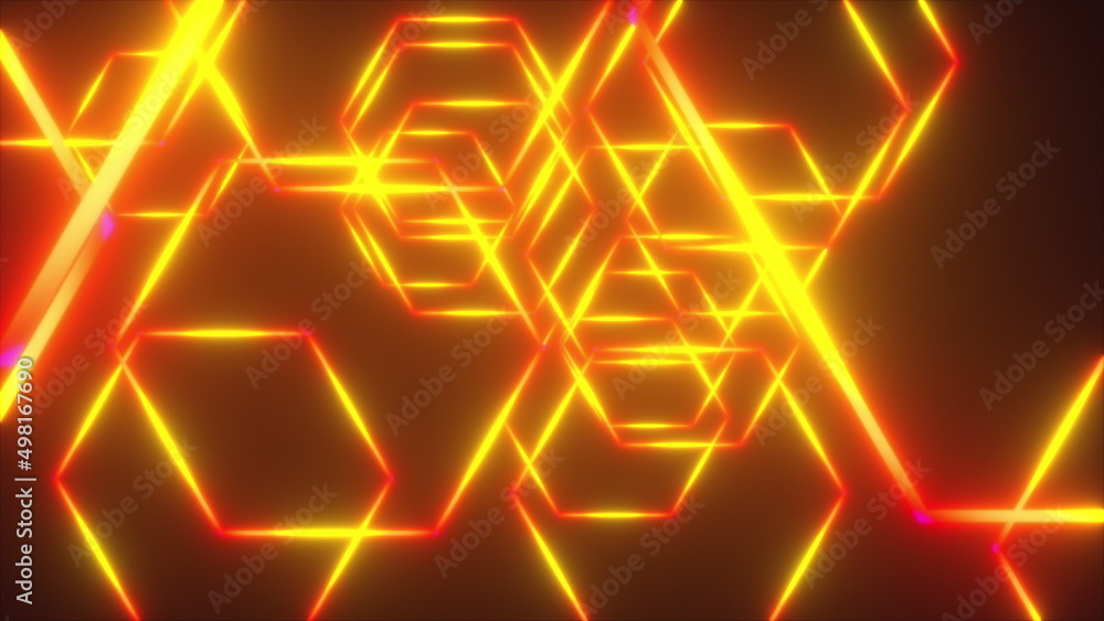 Aufkleber random multicolored hexagonal. computer generated 3d render