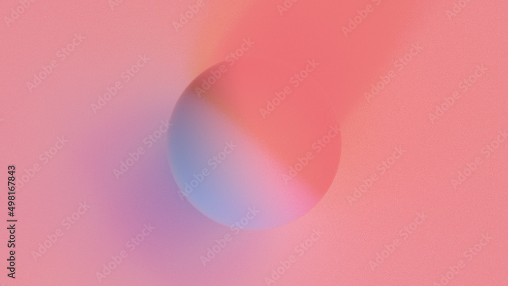 Poster bright ball with colorful 3d render gradient floating on surface. creative minimalism with simple ge
