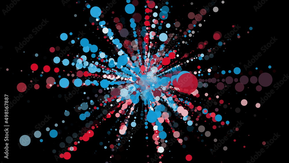 Aufkleber splash random particles. computer generated 3d render