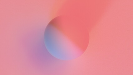 Bright ball with colorful 3d render gradient floating on surface. Creative minimalism with simple geometrically round shape. Futuristic planet in abstract space
