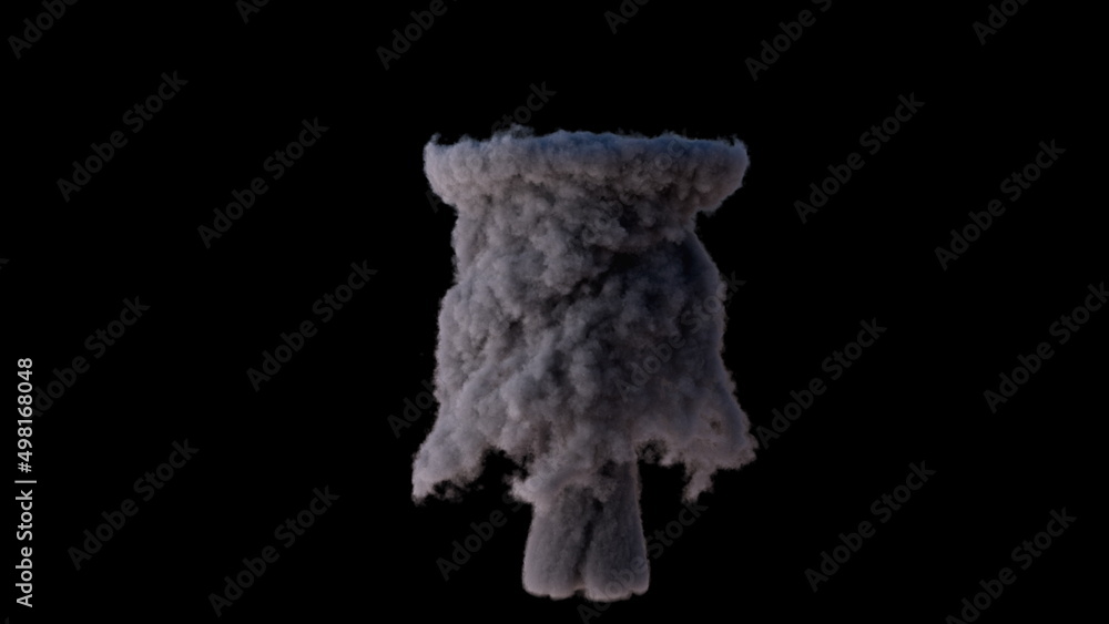 Poster model of natural typhoon in 3d render stage of development. incipient pressure drop with vortex colu