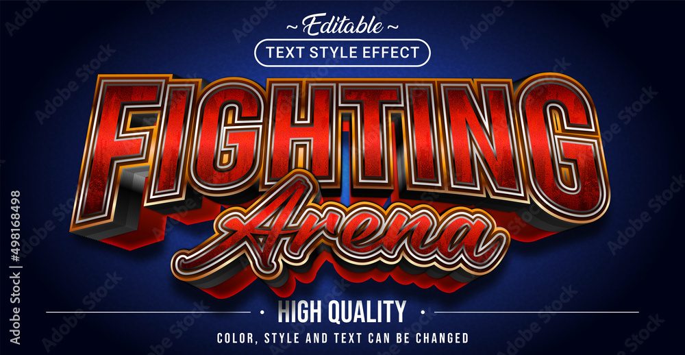 Poster Editable text style effect - Fighting Arena text style theme.
